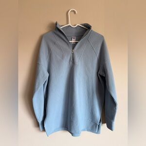 Women’s Te Verde Light Blue Quarter-Zip Pullover sweater size Large